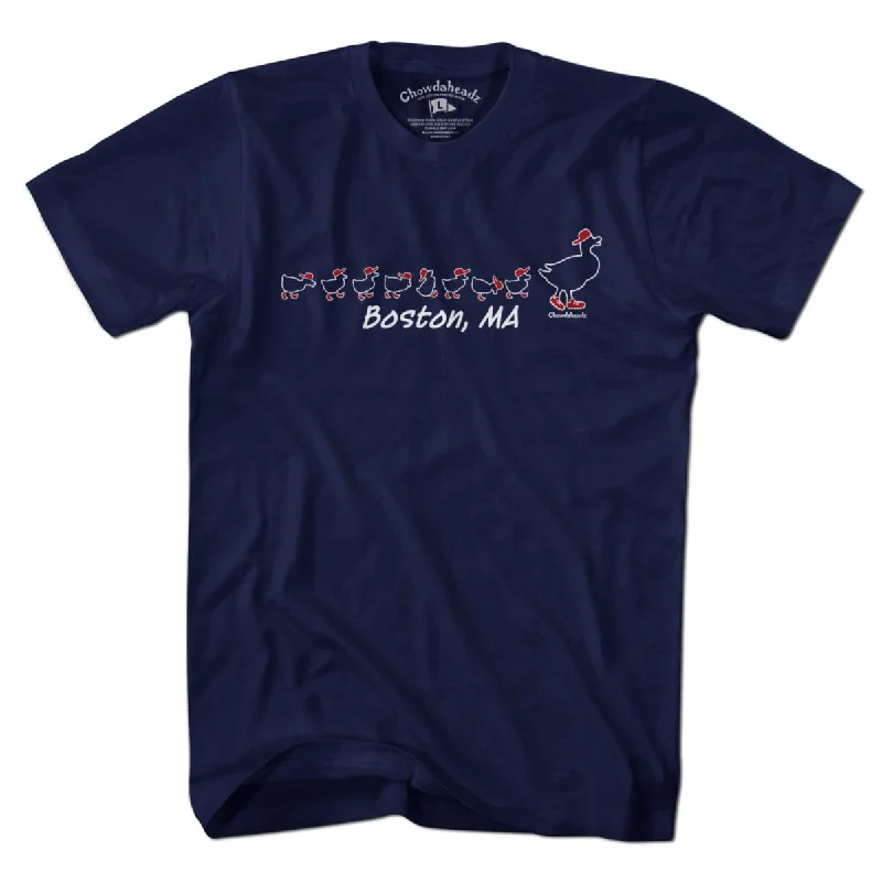 T-Shirt With Custom Patch Designs-Boston Ducks On The Common T-Shirt