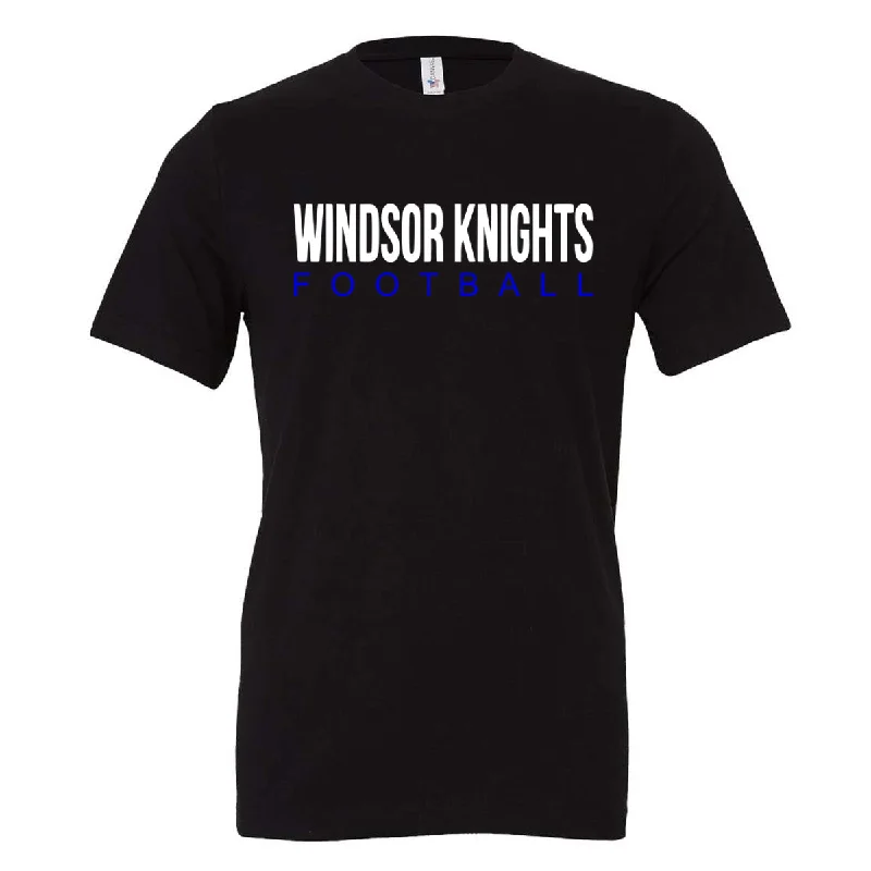 T-Shirt With Custom Graphics-WINDSOR - WINDSOR KNIGHTS FOOTBALL - Black (Tee/DriFit/Hoodie/Sweatshirt)