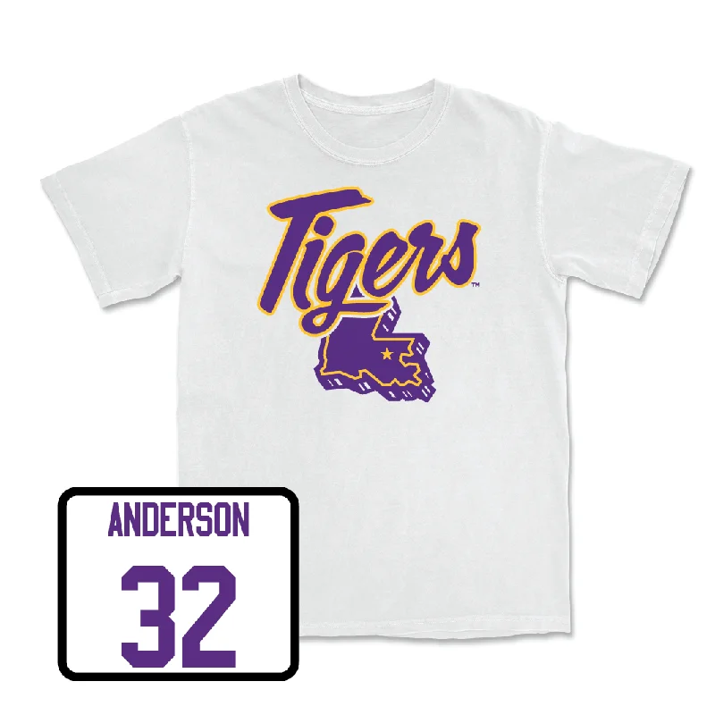 T-Shirt For Team Fundraising Campaigns-Baseball White Tiger State Tee - Kade Anderson