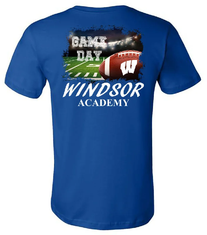 T-Shirt For Corporate Gifts-Windsor - Football Field Game Day - Royal (Tee/Hoodie/Sweatshirt)