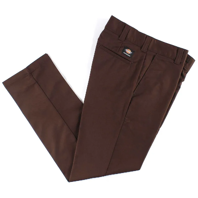 Pants With Custom Embroidered Logos-Dickies Skateboarding Slim Fit Pants - Chocolate Brown