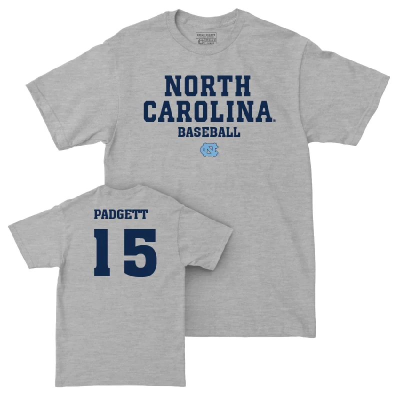 T-Shirt For Custom Fan Fundraising-UNC Baseball Sport Grey Staple Tee  - Cameron Padgett