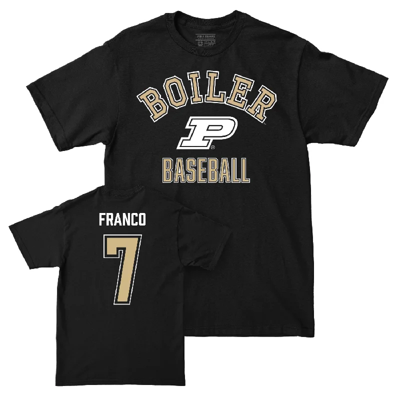 T-Shirt For Youth Leagues-Baseball Black Classic Tee - Sam Franco | #7