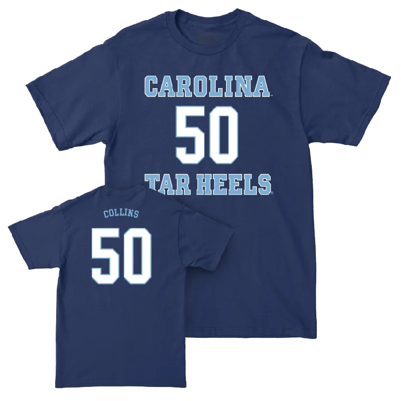 T-Shirt For Exclusive Fan Apparel-UNC Baseball Sideline Navy Tee  - Hugh Collins