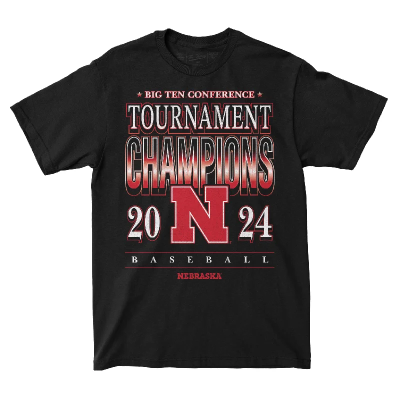 T-Shirt For Fan Apparel-Nebraska Baseball 2024 Conference Champions T-shirt by Retro Brand