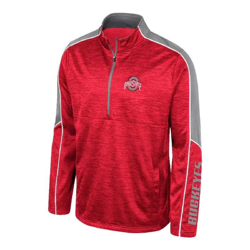 Jackets For Fan Apparel Customization-Youth Ohio State Buckeyes Kyle Scarlet 1/4 Zip Jacket