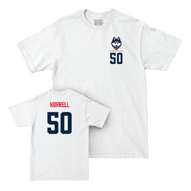 T-Shirt For School Fundraisers-UConn Baseball Logo White Comfort Colors Tee  - Owen Norrell