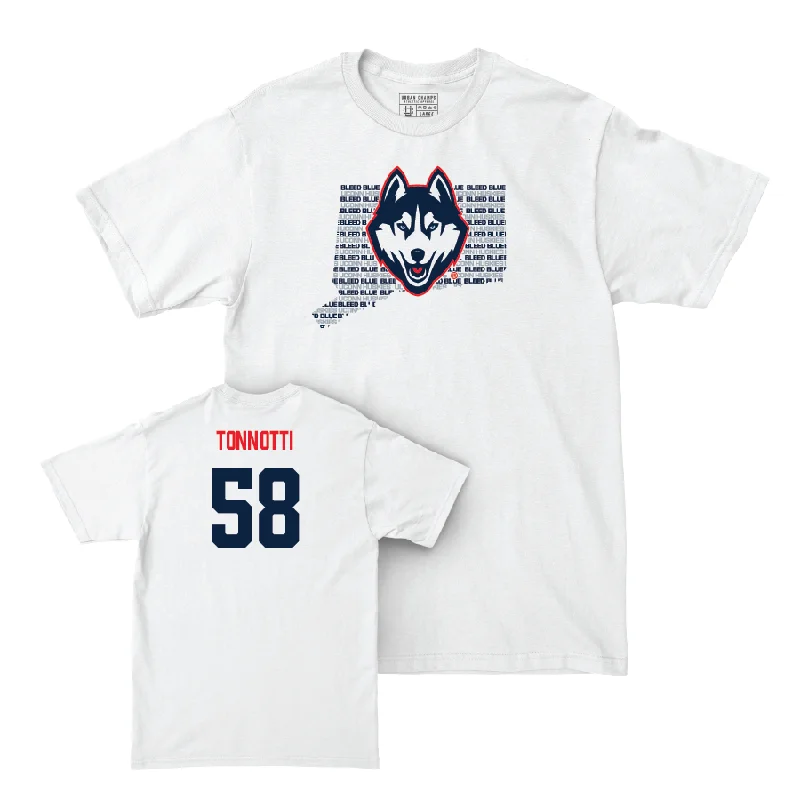 T-Shirt For Limited Edition Merchandise-Baseball White Bleed Blue Comfort Colors Tee  - Joey Tonnotti