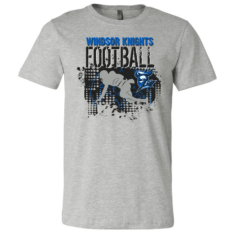 T-Shirt For Tournament Merchandise-Windsor - Windsor Knights Football Distressed - Athletic Heather (Tee/Hoodie/Sweatshirt)