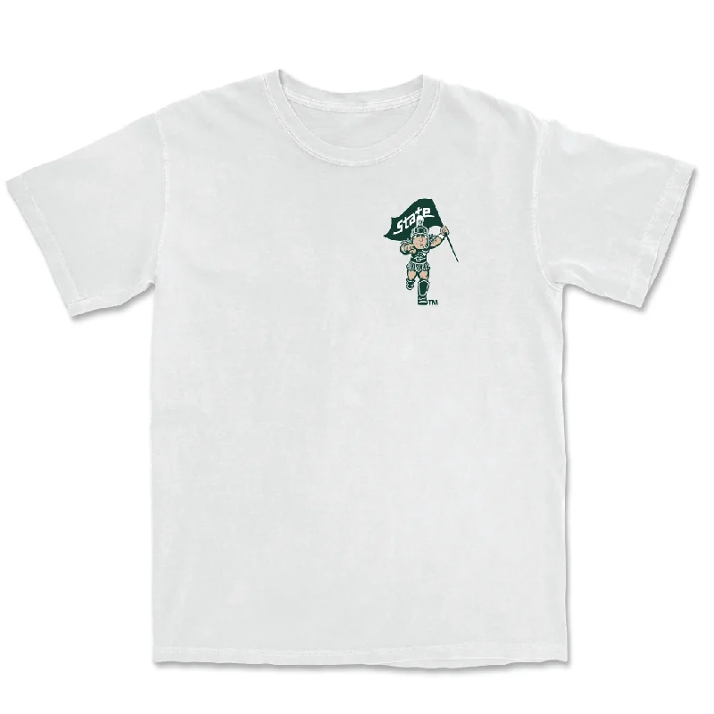 T-Shirt For Custom Player Gear-Baseball White Sparty Comfort Colors Tee - Joseph Dzierwa