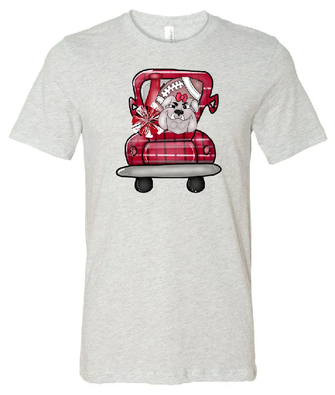 T-Shirt For Kids-Bulldog Truck - Ash Short/Long Sleeve Tee