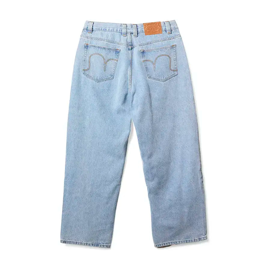 Pants For Player Recognition-No-Comply Denim Loose Fit Skate Pant - Light Wash