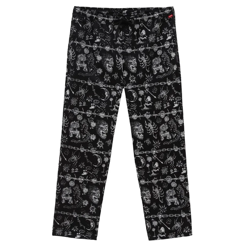 Pants For Custom Fan Apparel-VANS MIKE GIGLIOTTI RANGE LOOSE TAPERED PANTS - BLACK WHITE