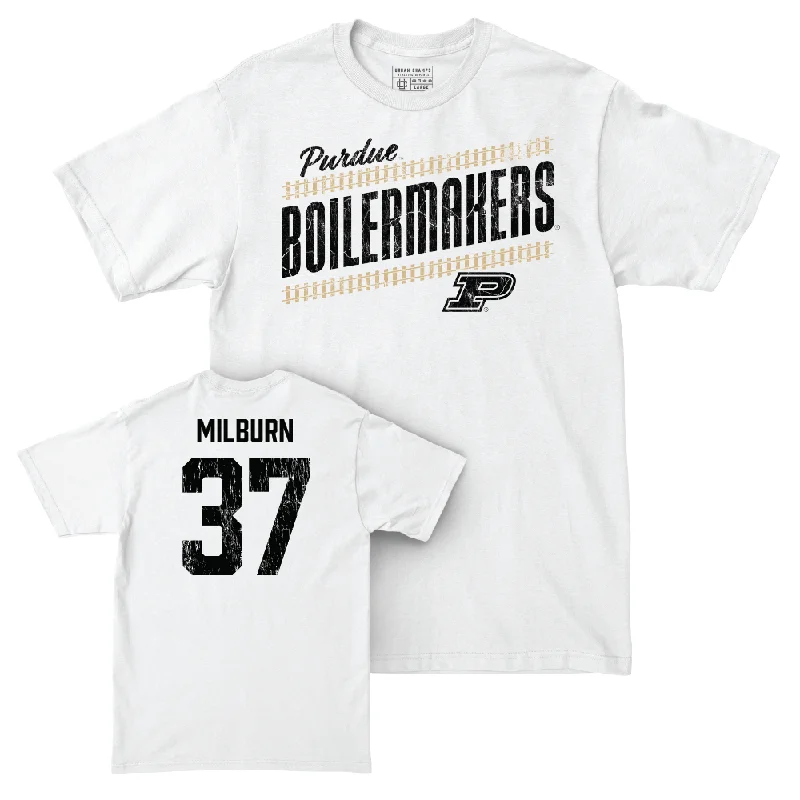 T-Shirt For Exclusive Fan Apparel-Baseball White Slant Comfort Colors Tee     - Isaac Milburn