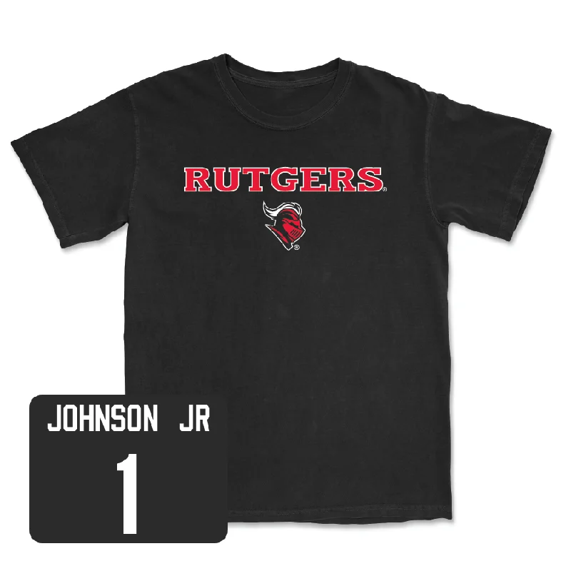 T-Shirt For Custom Fan Gear-Baseball Black Rutgers Tee - RJ Johnson Jr