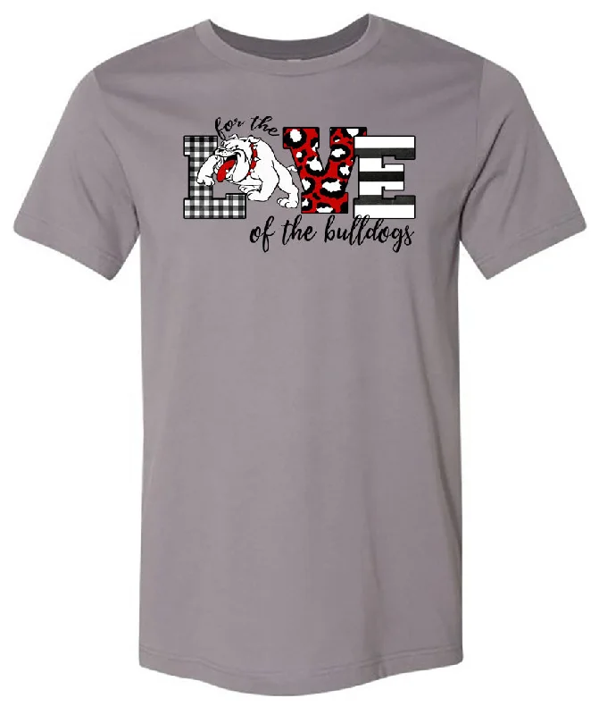 T-Shirt With Custom Logo-For the Love of the Bulldogs - Storm Short/Long Sleeve Tee