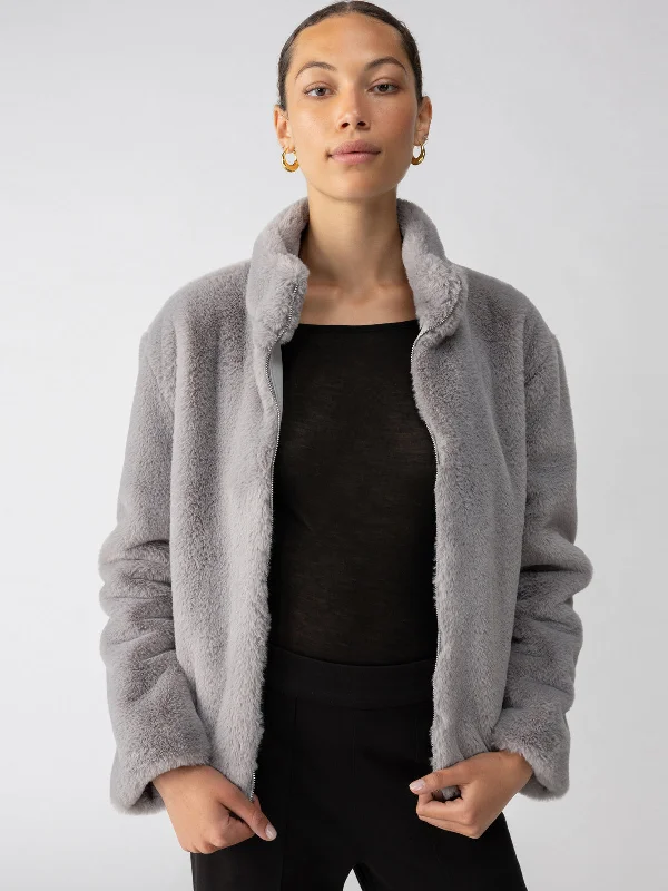 Jackets For Personalized Event Gear-Lux Fur Coat Silver Fox