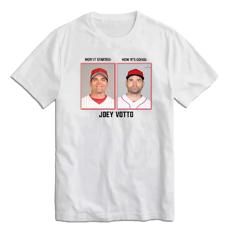 T-Shirt For Personalized School Merchandise-Joey Votto Then & Now MLBPA Tee