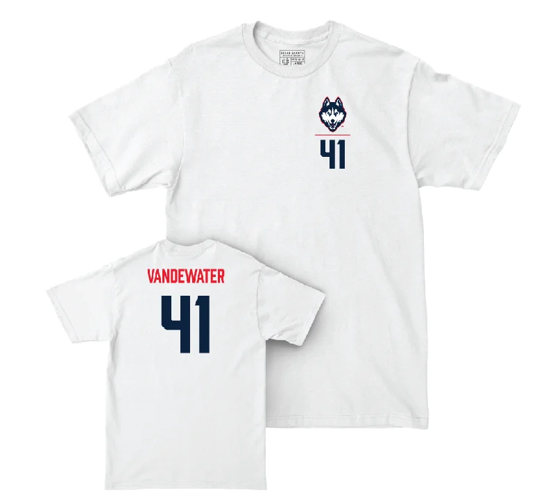 T-Shirt For Exclusive Tournament Merchandise-UConn Baseball Logo White Comfort Colors Tee - Ryan VanDeWater | #41