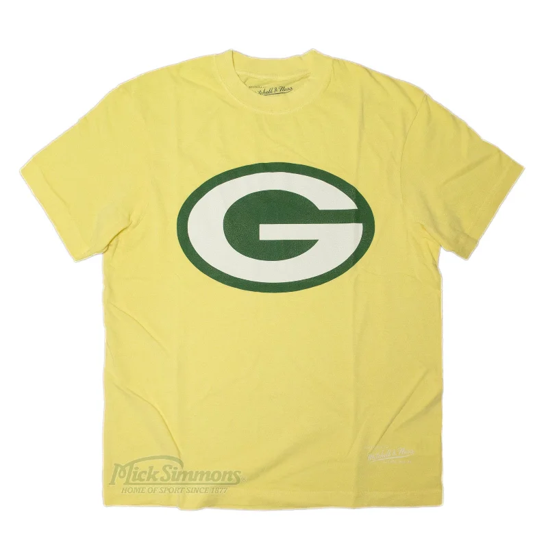 T-Shirt For College Teams-Green Bay Packers NFL Vintage Classic Big Logo T-shirt TEE Football League by Mitchell & Ness