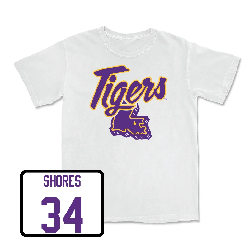 T-Shirt For Football Game Day-Baseball White Tiger State Tee - Chase Shores