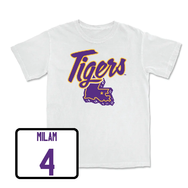 T-Shirt For Promotional Team Events-Baseball White Tiger State Tee - Steven Milam