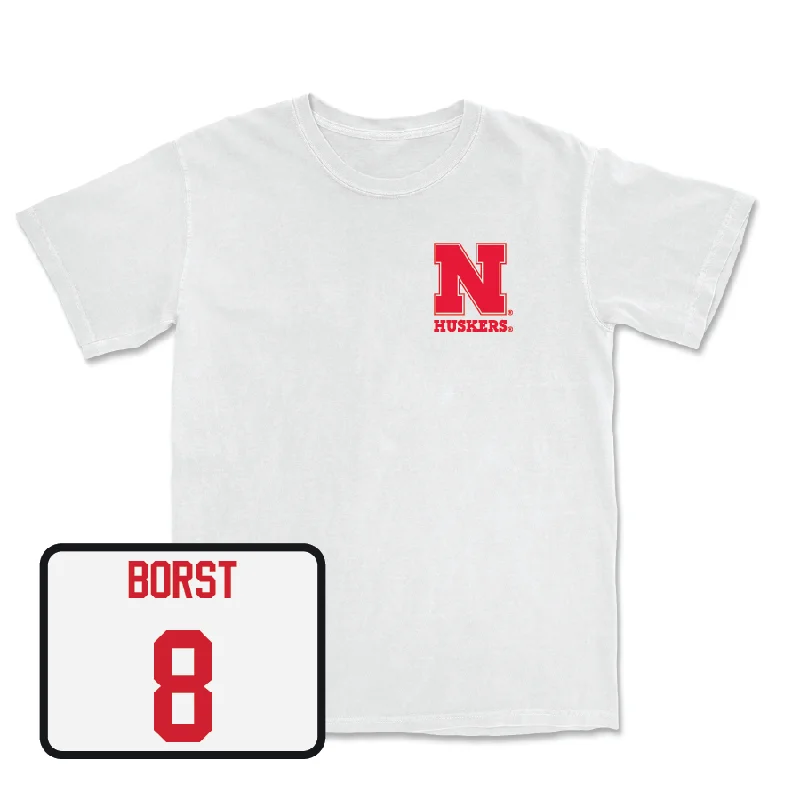 T-Shirt For Official Team Customization-Baseball White Comfort Colors Tee - Evan Borst