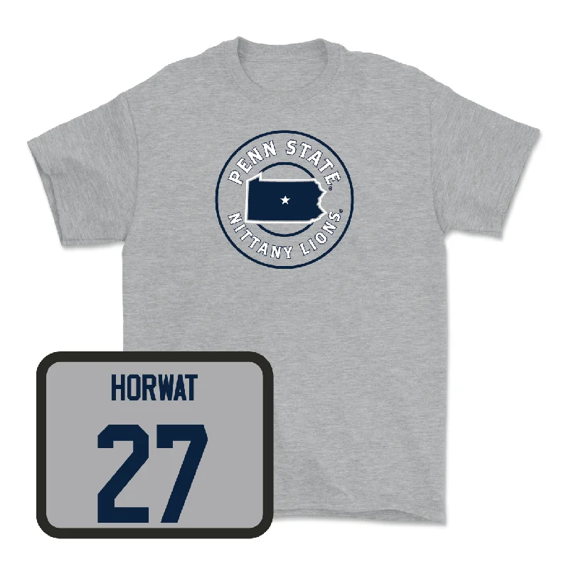 T-Shirt For Alumni Gear-Sport Grey Baseball State Tee - Mason Horwat