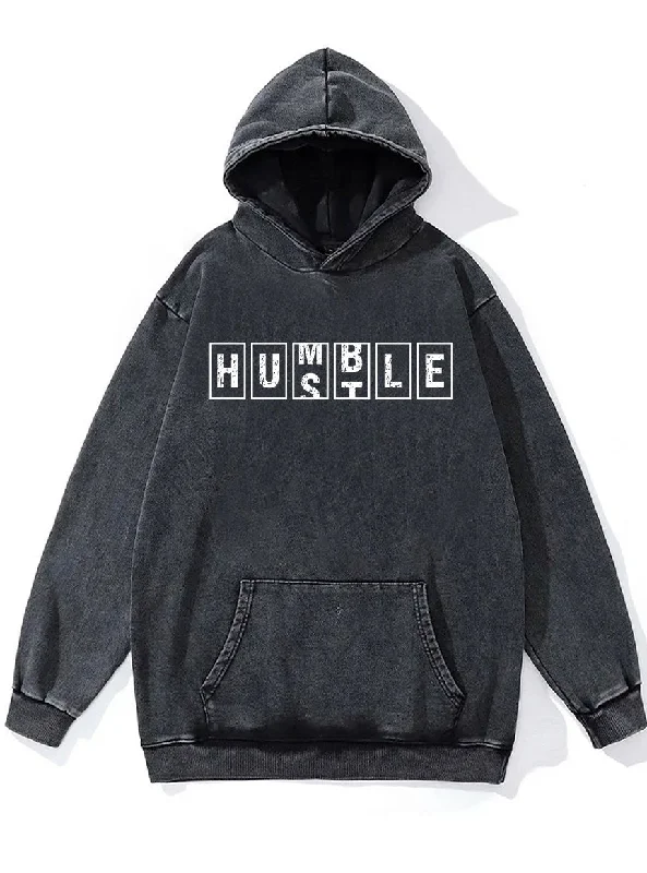 Hoodie For Softball Fan Gear-HUMBLE HUSTLE Washed Gym Hoodie