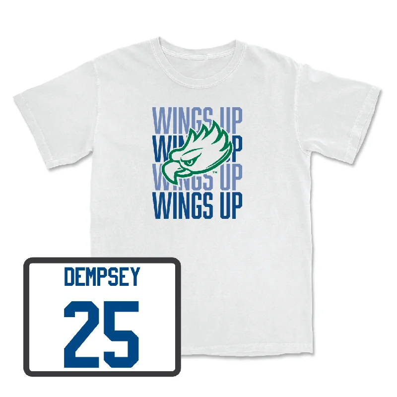 T-Shirt For Player Recognition-Baseball White Wings Up Tee - Evan Dempsey