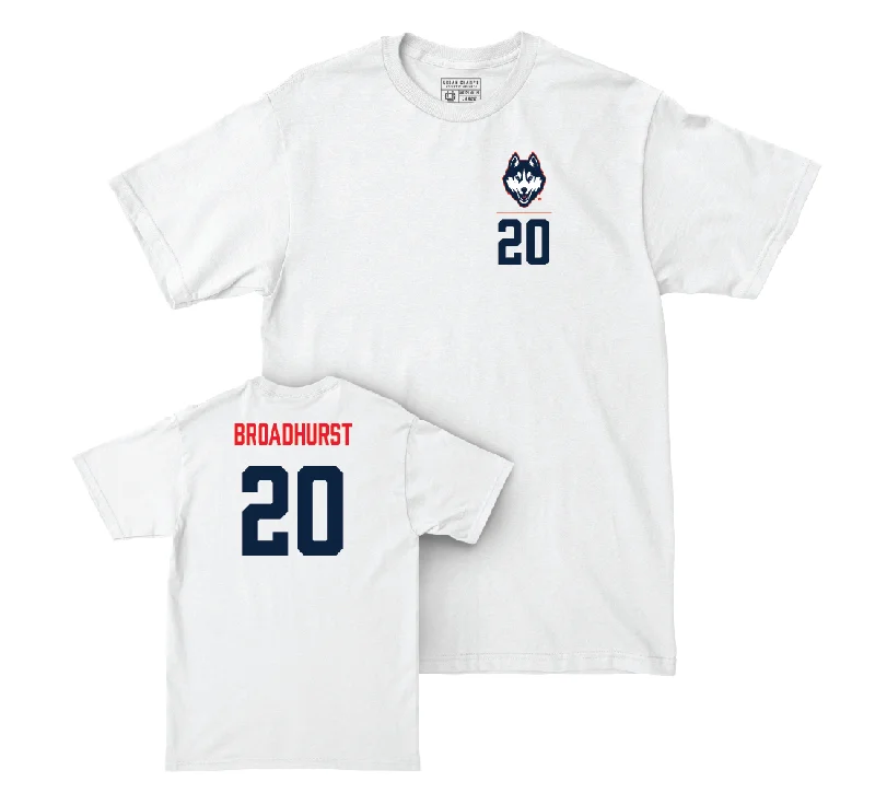 T-Shirt For Promotional Sales-UConn Baseball Logo White Comfort Colors Tee  - Luke Broadhurst