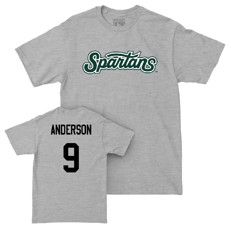 T-Shirt For Personalized Gifts-Sport Grey Baseball Script Tee   - Jacob Anderson