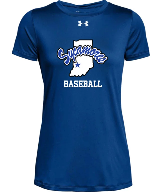 T-Shirt For Custom Fan Events-Women's Indiana State Sycamores Baseball Under Armour® Tech Tee