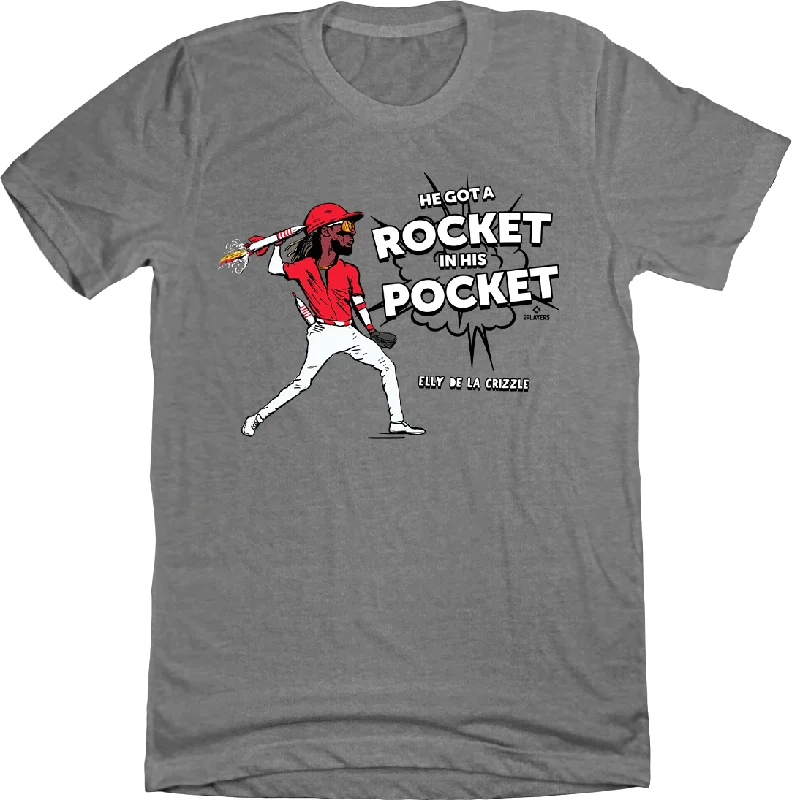 T-Shirt With Personalized Player Names-"He's Got A Rocket In His Pocket"