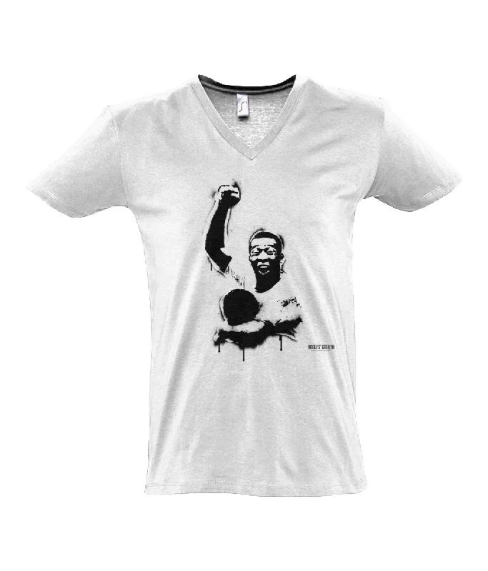 T-Shirt With Custom Player Numbers-Pele Salute T-Shirt