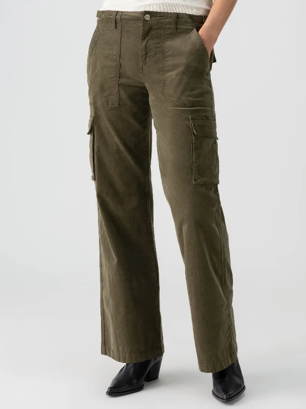 Pants For Sports Fans-Reissue Corduroy Cargo Standard Rise Pant Burnt Olive