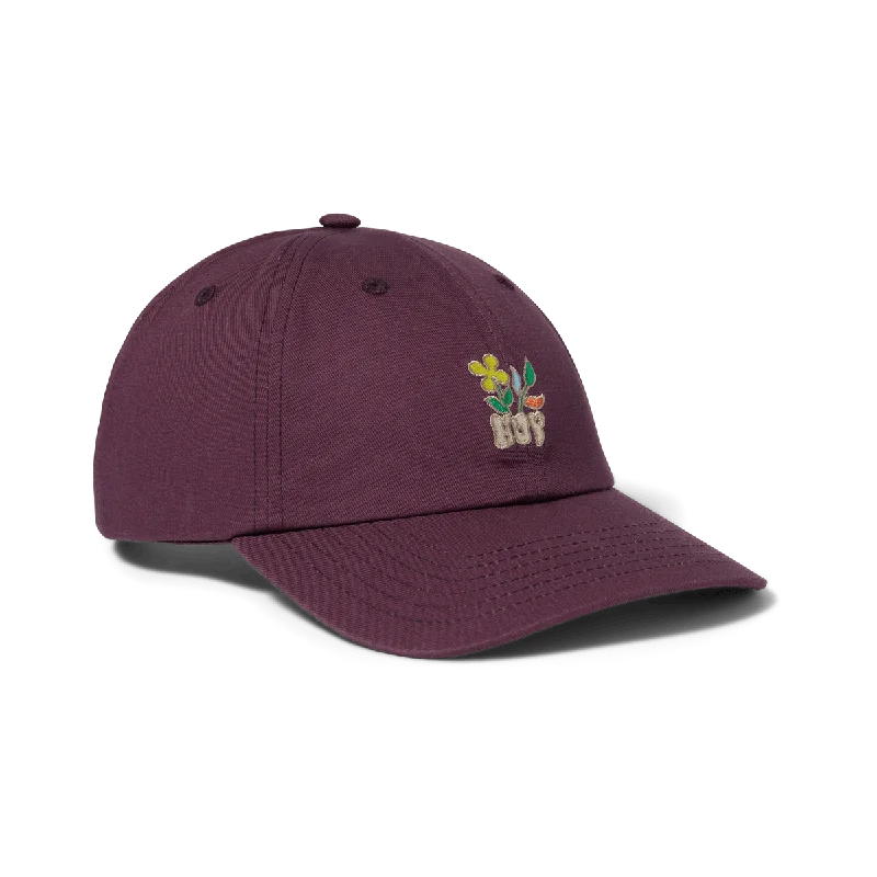 Hat For Custom High School Orders-HUF Bloom CV 6 Panel Hat - Raisin