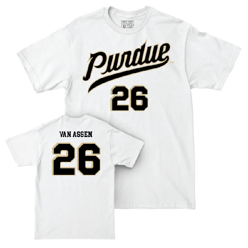 T-Shirt For Custom Team Player Recognition-Baseball White Slant Comfort Colors Tee    - Cole Van Assen