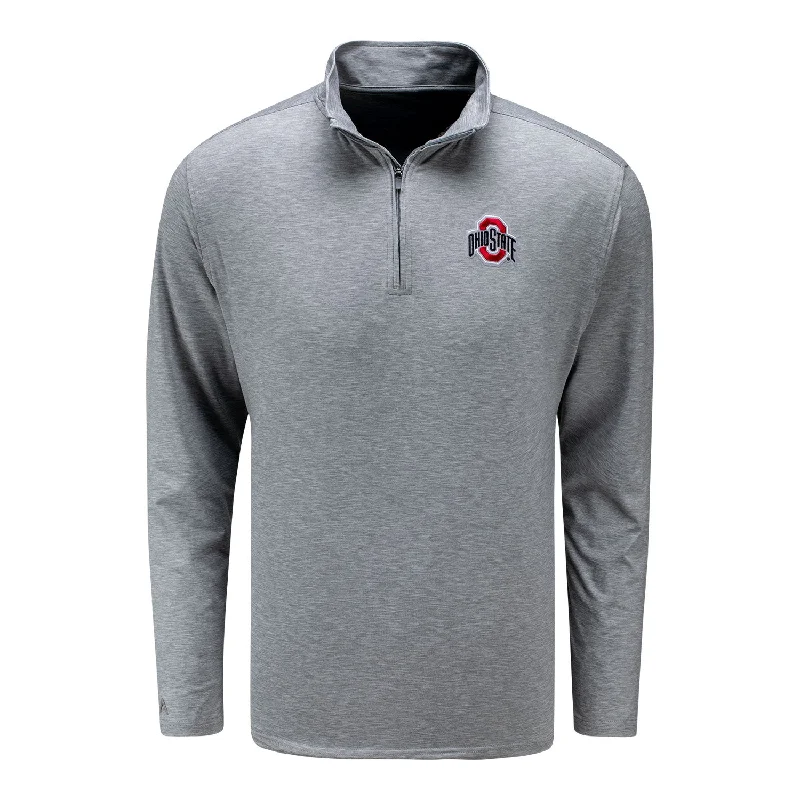 Jackets For Football Game Day-Ohio State Buckeyes Hunk Gray 1/4 Zip Jacket