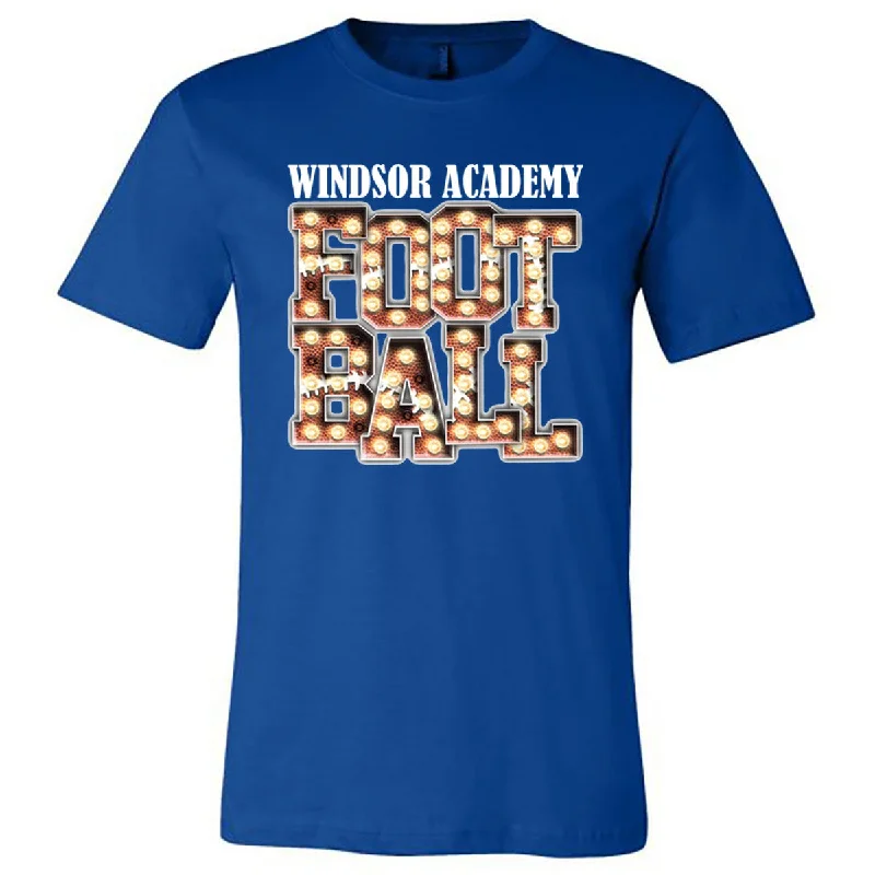 T-Shirt For College Customization-Windsor - Windsor Academy Football Marquee - Royal Short/Long Sleeve Tee