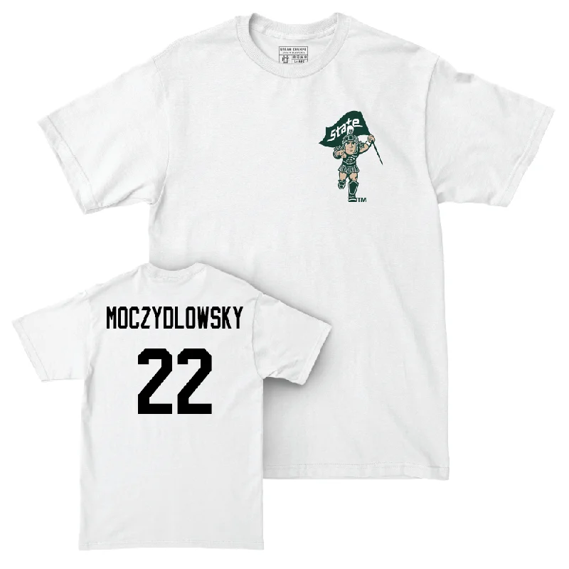 T-Shirt For Team Spirit Merchandise-Baseball White Sparty Comfort Colors Tee   - Gavin Moczydlowsky