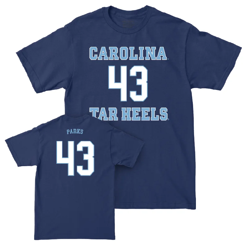 T-Shirt For Tournament Custom Orders-UNC Baseball Sideline Navy Tee  - Tyler Parks