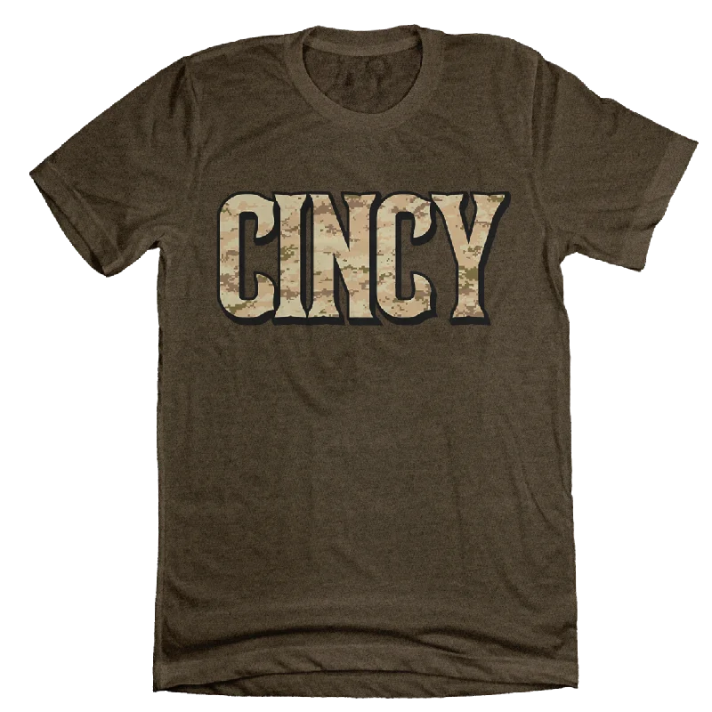 T-Shirt For Official Sports Events-CINCY Camo Beige