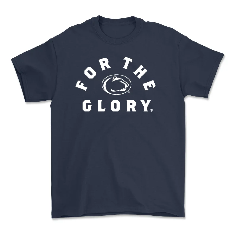 T-Shirt With Custom Logo-Navy Baseball For The Glory Tee - Ben DeMell