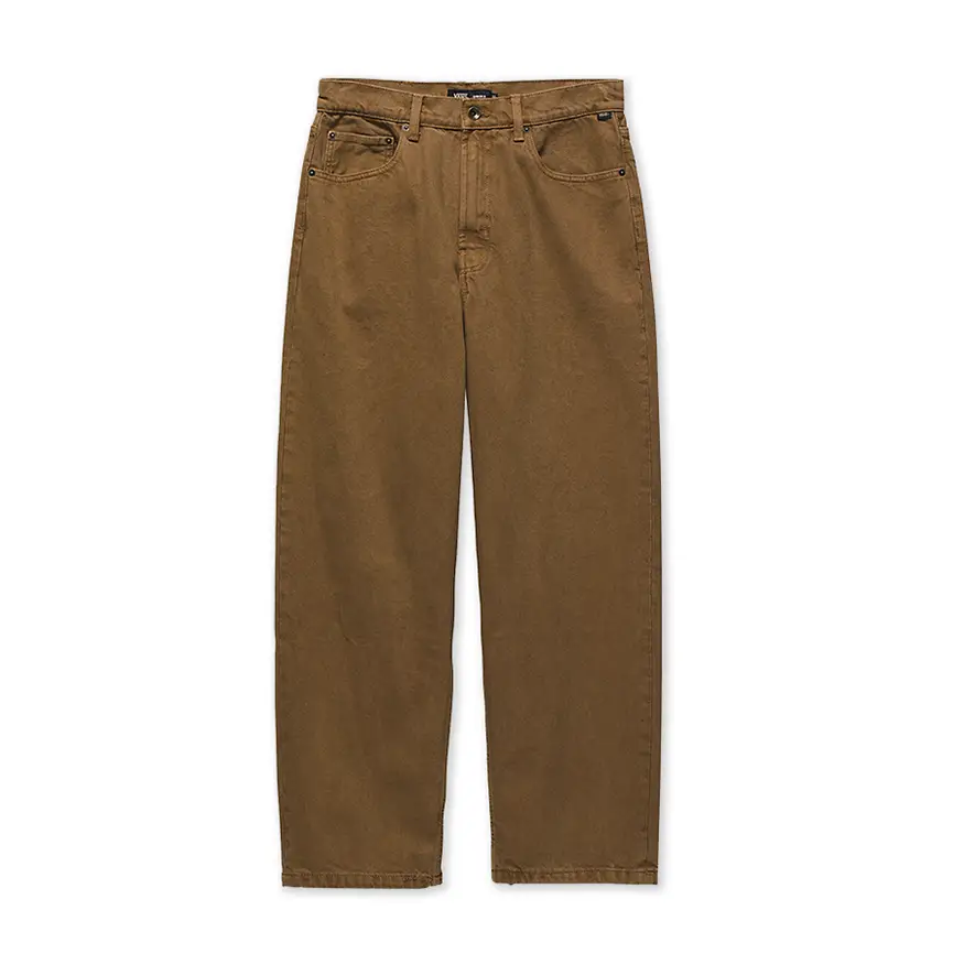 Pants For Custom School Gear-Vans Skate Check-5 Baggy Denim Pants - Sepia