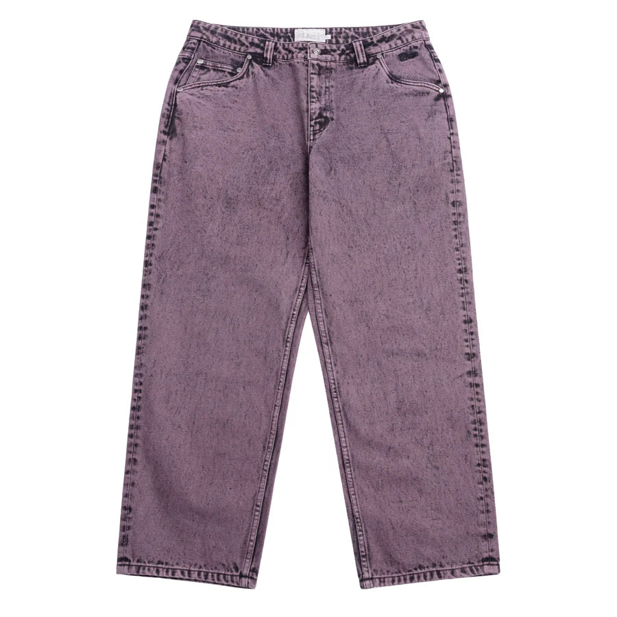 Pants For High-Quality Custom Orders-Dime - Classic Relaxed Denim Pants - Overdyed Plum