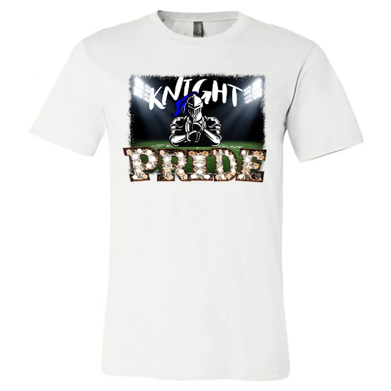 T-Shirt With Embroidered Team Names-Windsor - Football - Knight Pride Marquee - White (Tee/Hoodie/Sweatshirt)