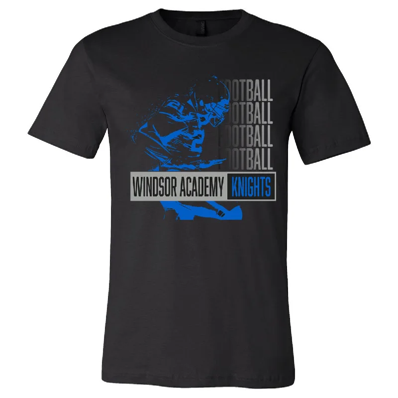 T-Shirt With Custom Fan Designs-Windsor - Football Football Football - Black (Tee/Hoodie/Sweatshirt)