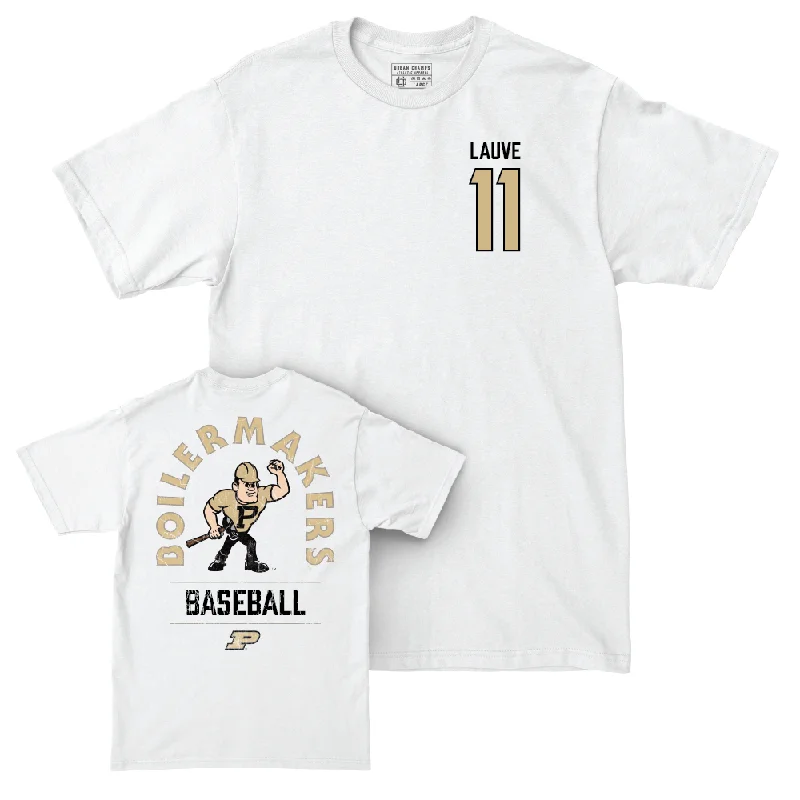 T-Shirt For College Sports Merchandise-Baseball White Mascot Comfort Colors Tee     - Lance Lauve