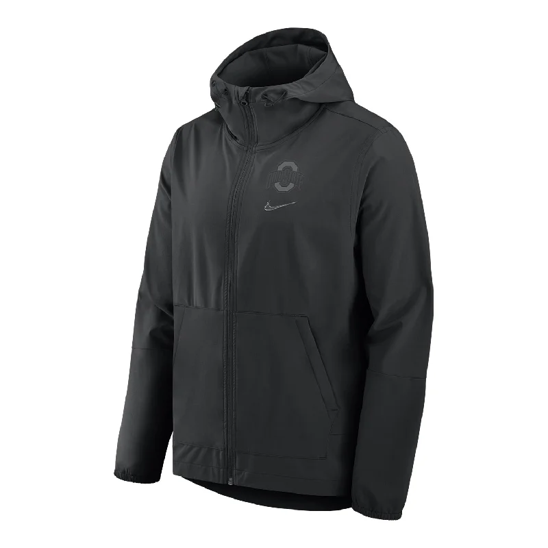 Jackets For High School Fan Merchandise-Ohio State Buckeyes Nike Full Zip Performance Triple Black Jacket